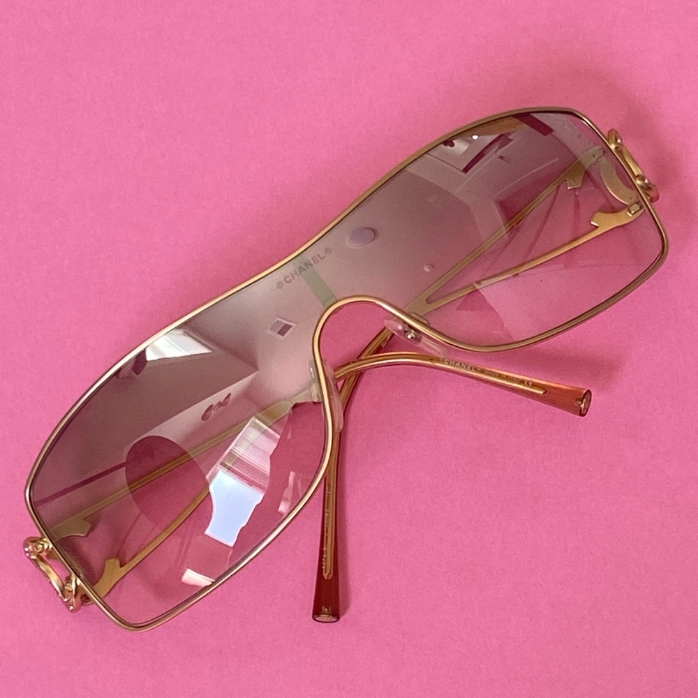 Y2K Vintage Chanel CC Sunglasses 4072B - Gold